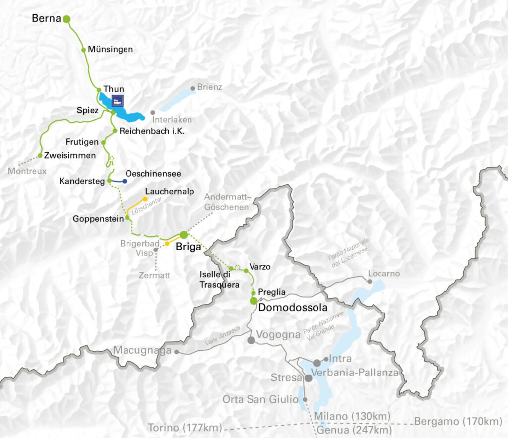 Itinerario del Trenino Verde delle Alpi
