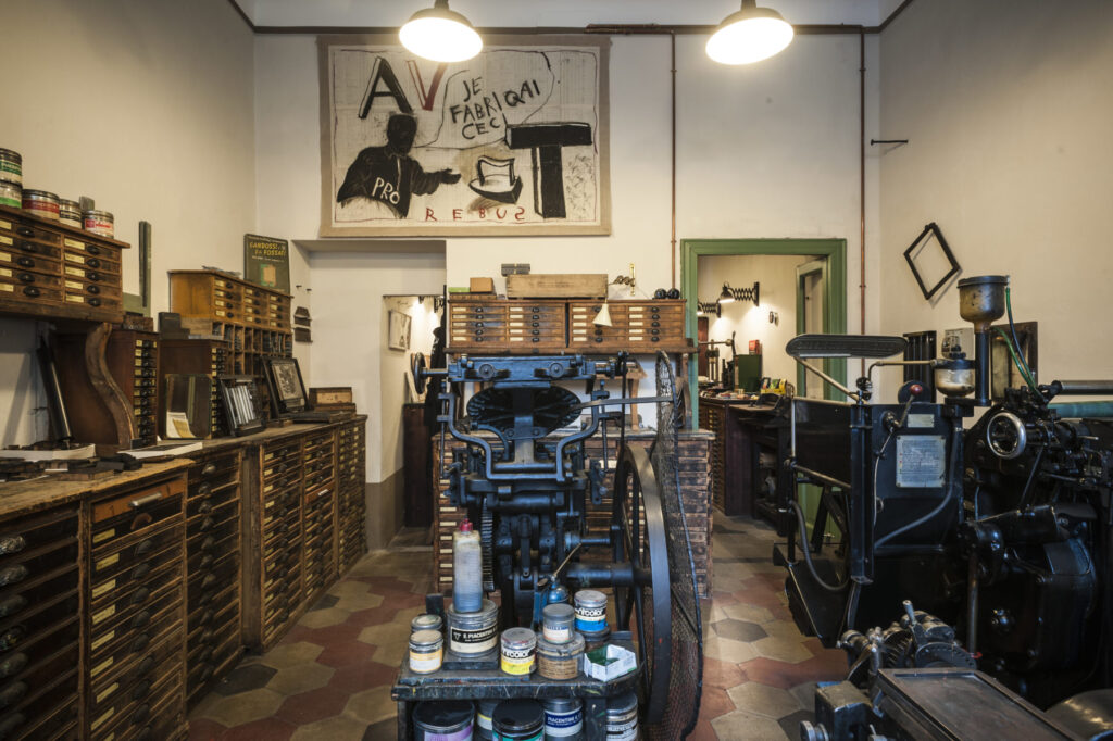 La sala tipografica dei Fratelli Bonvini 1909