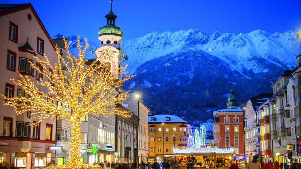 Maria Theresien Strasse di Innsbruck, durante le feste natalizie