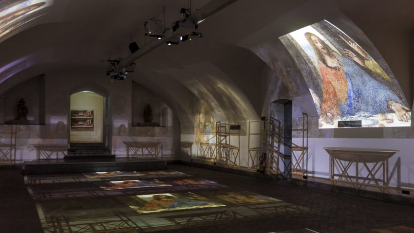 Leonardo & Warhol, la mostra immersiva The genius experience, Cripta di San Sepolcro @Scalco